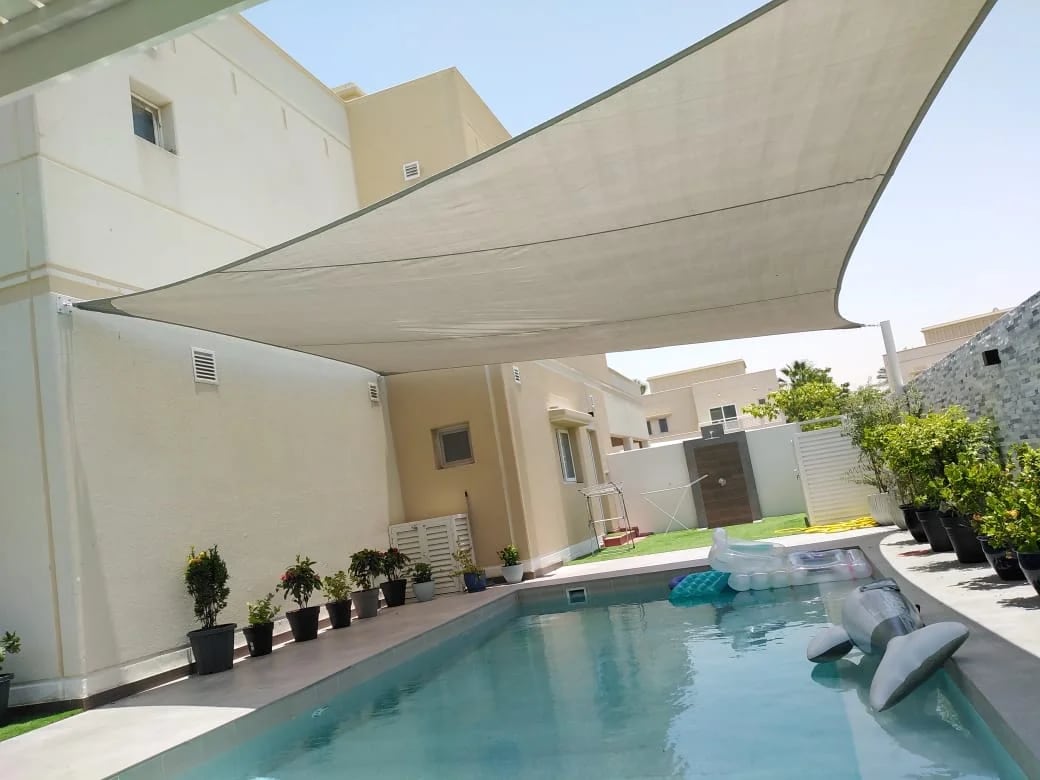 Swimming Pool Tensile Shades structure from the FR Tensile Shades portfolio