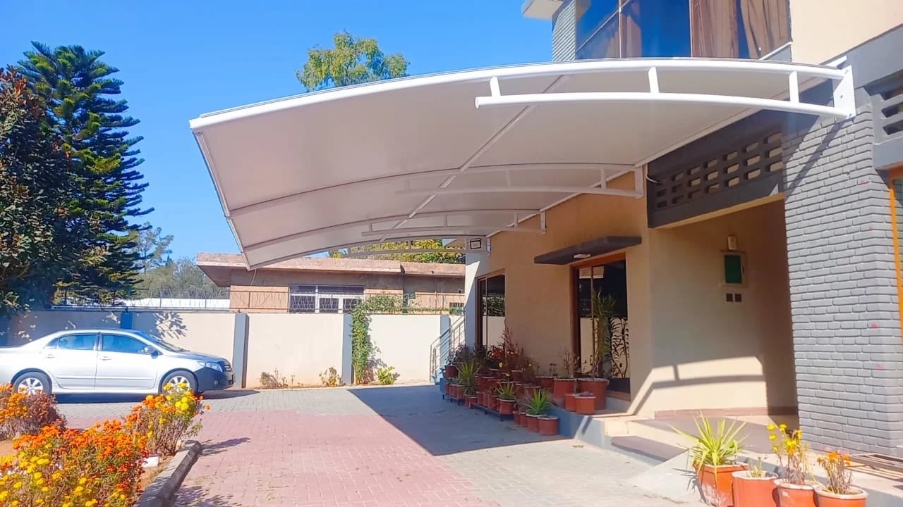 Wall Mounted Tensile Shades structure from the FR Tensile Shades portfolio